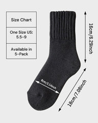 5-Pack Cozy Ribbed Fleece Lined Crew Socks