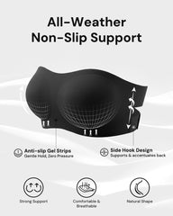 Non-Slip Crossover Side Hook Bandeau Bra