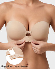 No-Slip Front Closure Strapless Push-Up Bra
