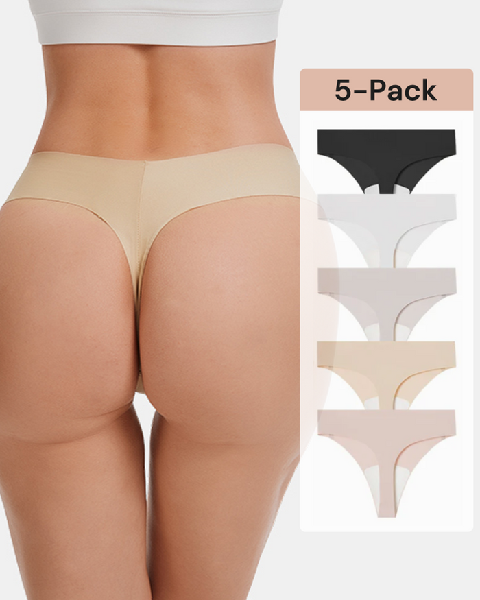 5-PACK Seamless Camel Toe Cover Thongs