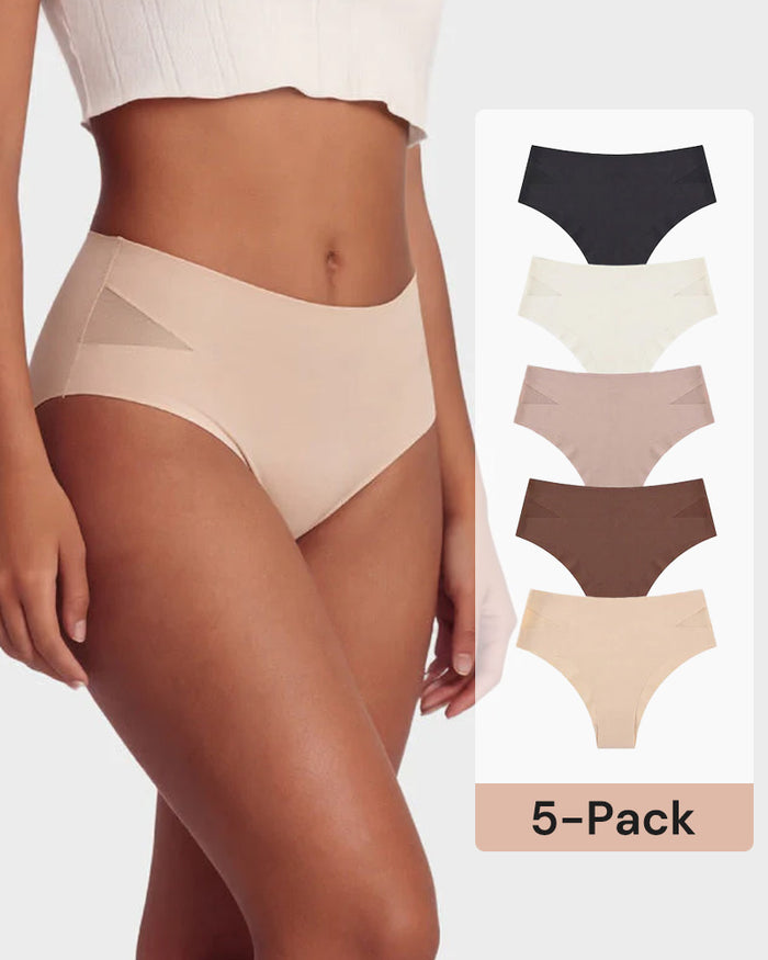 5-Pack Sexy Seamless Mesh Cutout Panties