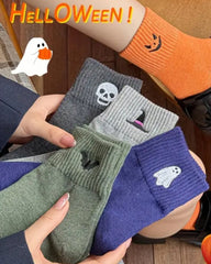 5-Pair Women's Halloween Crew Socks – 5 Cute & Cozy Fall Designs