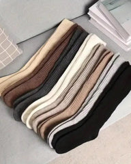 5-Pair Women's Warm Calf Socks – Slim-Fit Winter Socks in Mixed Colors