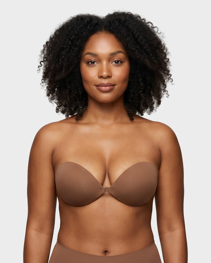 2 Pairs Front Closure Adhesive Push-Up Invisible Bra