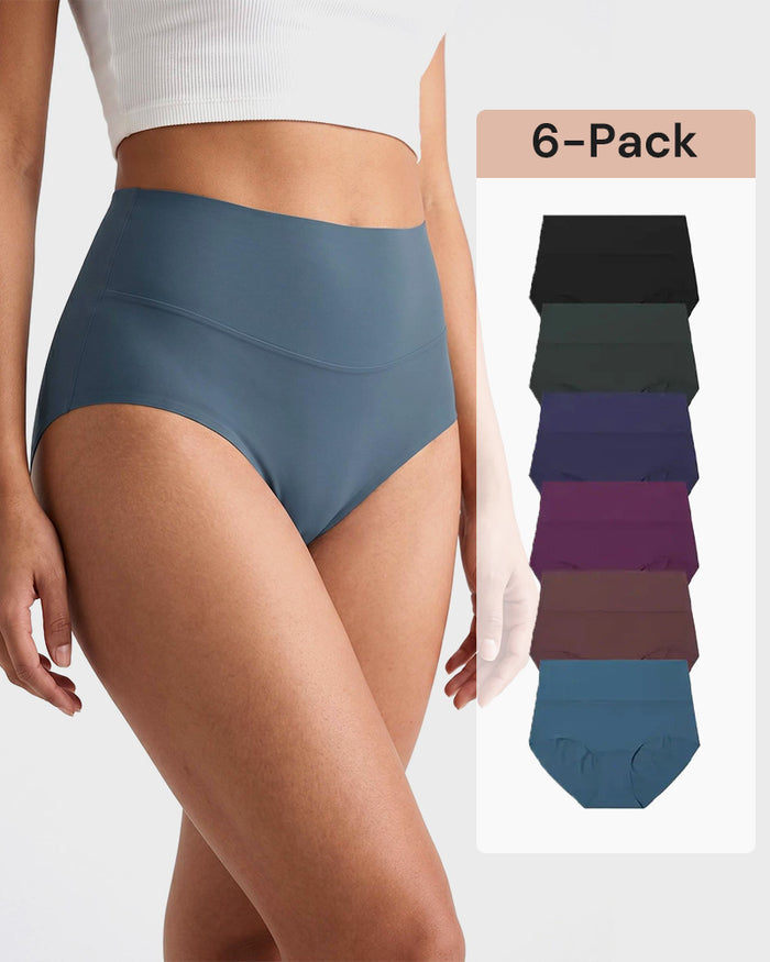 6-Pack Seamless High-Waist No-Show Comfort Panties