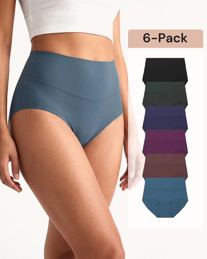 6-Pack Seamless High-Waist No-Show Comfort Panties