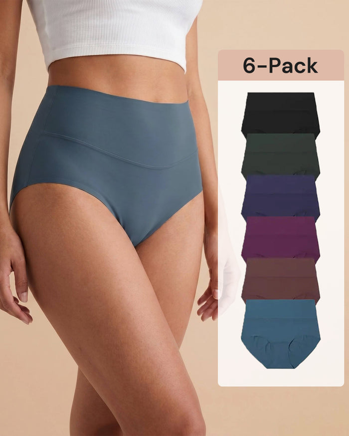 6-Pack Seamless High-Waist No-Show Comfort Panties