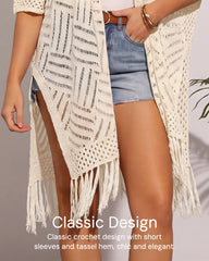 Boho Lightweight Crochet Kimono Cover Up