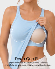Built-In Bra Seamless Ribbed Tank Top