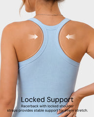 Built-In Bra Seamless Ribbed Tank Top