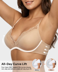 Deep V Lace Push-Up Bra