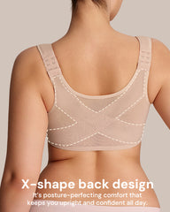 Front Closure Underwire Unlined Back Support Plunge Bra