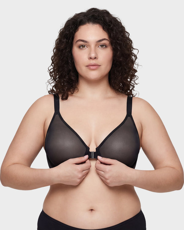 Front Clasp Mesh Support Bra