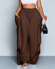 High-Waist Wide Leg Pants with Relaxed Fit