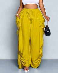 High-Waist Wide Leg Pants with Relaxed Fit