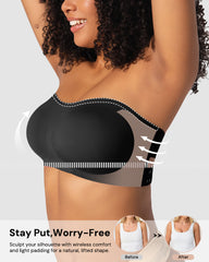 Non-Slip Crossover Side Hook Bandeau Bra