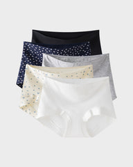 5-Pack Antibacterial Cotton Seamless Boxer Panties