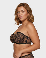 Strapless Mesh Underwire Balconette Bra