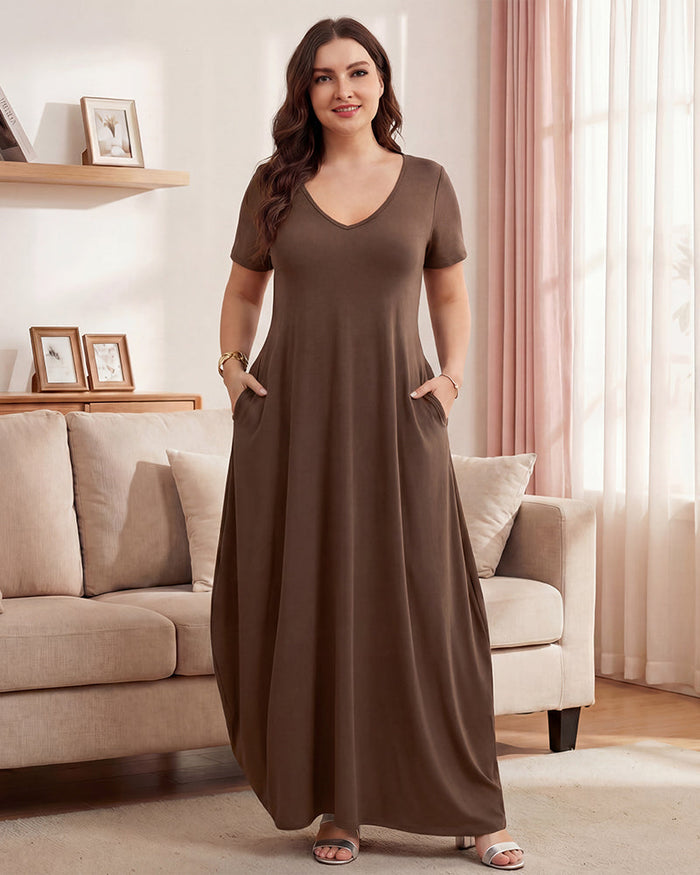 Slimming Maxi Lounge Dress with Pockets
