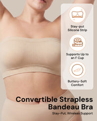 Stay‑Put Wireless Seamless Bandeau Bra