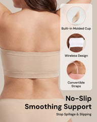 Stay‑Put Wireless Seamless Bandeau Bra