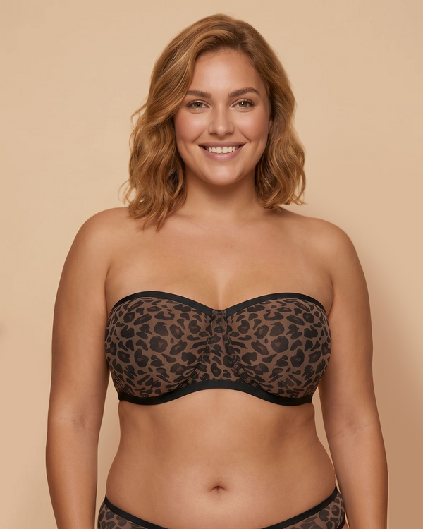 No-Slip Strapless Mesh Bra for Full Bust Support