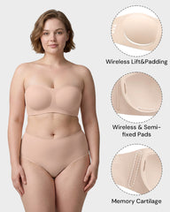 Strapless Wireless Padded Bandeau Bra