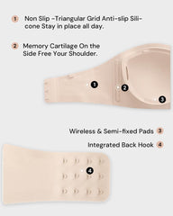Strapless Wireless Padded Bandeau Bra
