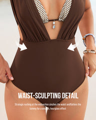 Two-Way Draped Halter Sculpting Bikini Set