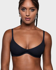 Unlined Underwire Plunge Balconette Bra