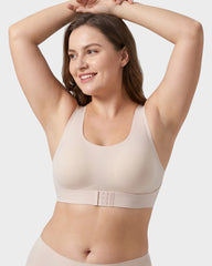 Wireless Posture Support Cross-Back Bra with Front Closure