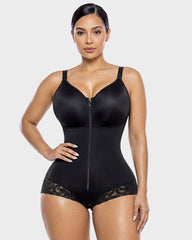 Zip-Up Overbust Sculpting Shapewear Bodysuit